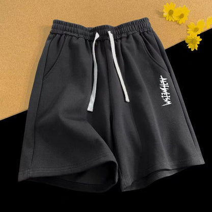 Vintage Letter Print Loose Summer New Straight Shorts Men - VEX CLUB HOUSE