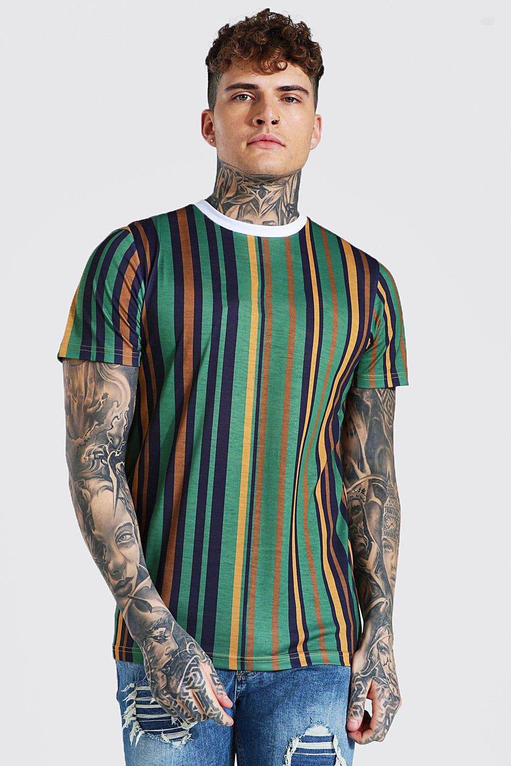 Short-sleeved 3D Printed T-shirt With Simple Stripes - VEX CLUB HOUSE