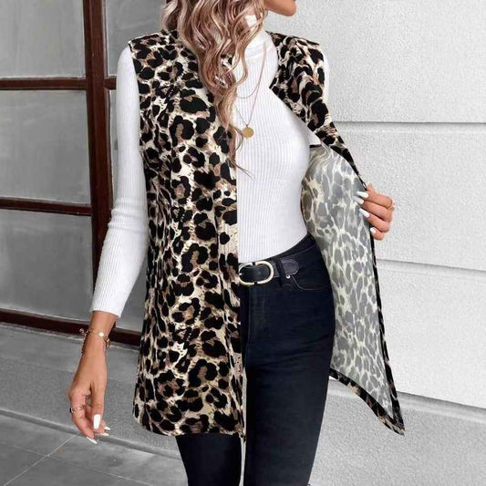 Womens Stylish Casual Leopard-print Jacket - VEX CLUB HOUSE