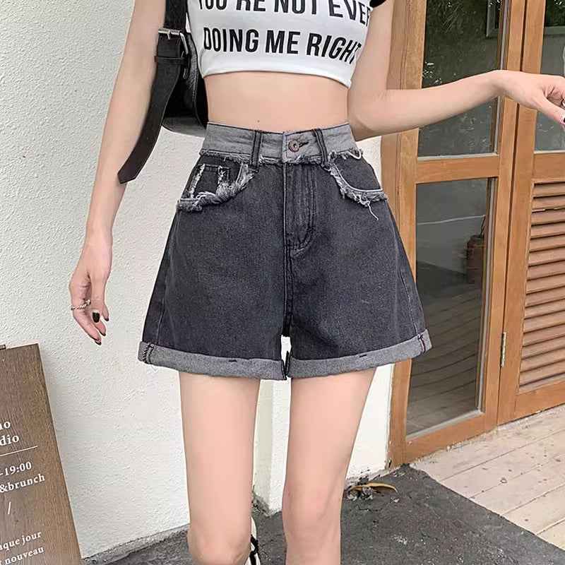 Retro Distressed High-Waist Loose Denim Shorts For Women - VEX CLUB HOUSE