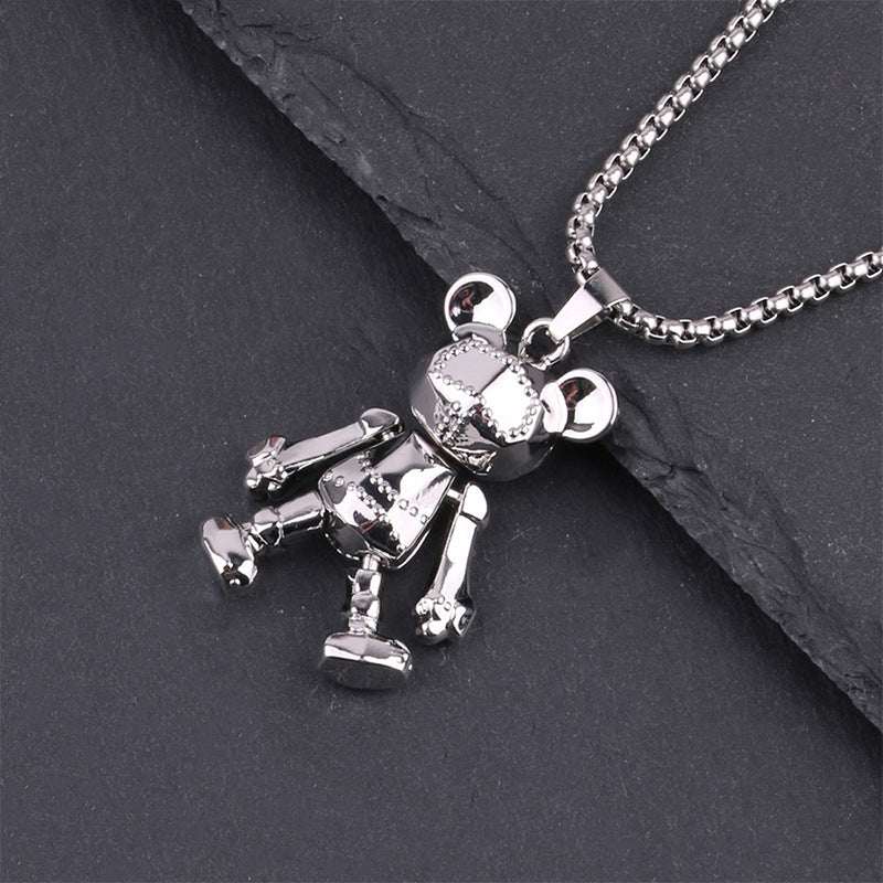 Cute Bear Necklace Fashion Personality Hip-hop Pendant Couple Versatile Fall Winter Sweater Chain Men Women Jewelry - VEX CLUB HOUSE