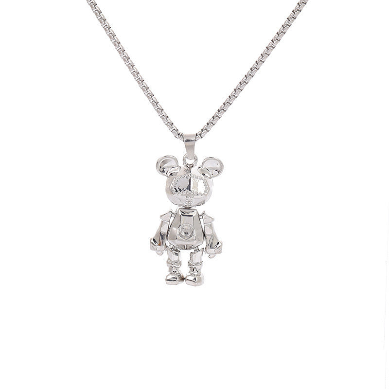 Cute Bear Necklace Fashion Personality Hip-hop Pendant Couple Versatile Fall Winter Sweater Chain Men Women Jewelry - VEX CLUB HOUSE