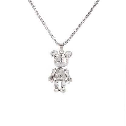 Cute Bear Necklace Fashion Personality Hip-hop Pendant Couple Versatile Fall Winter Sweater Chain Men Women Jewelry - VEX CLUB HOUSE