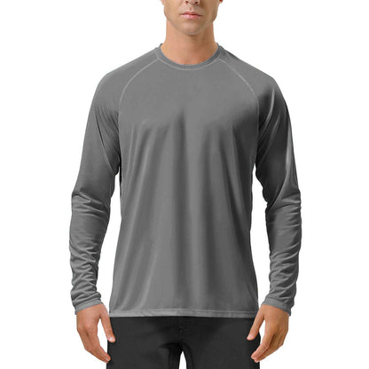Quick-drying Solid Color Round Neck Sports Training Stretch Sun Protection Long Sleeve - VEX CLUB HOUSE