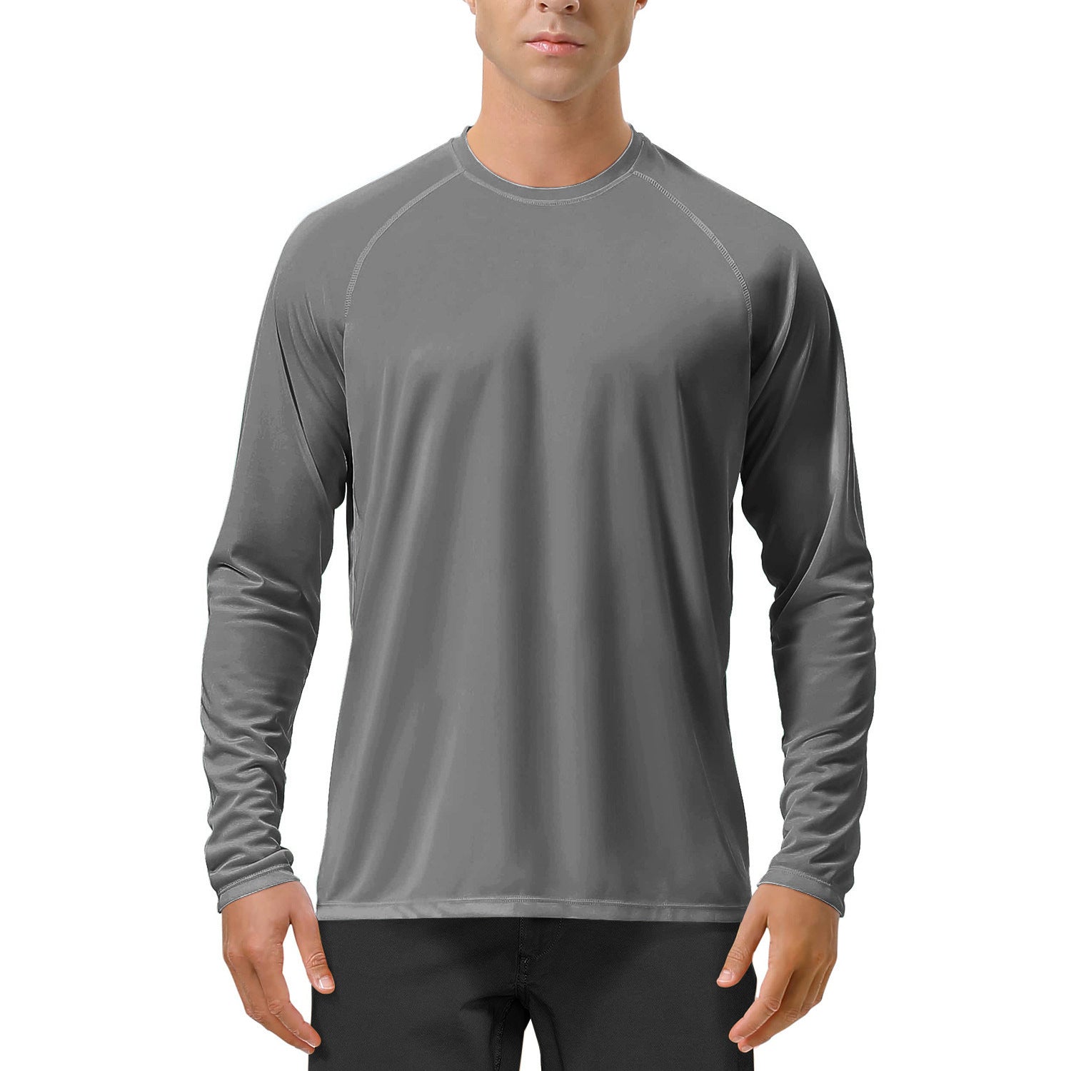 Quick-drying Solid Color Round Neck Sports Training Stretch Sun Protection Long Sleeve - VEX CLUB HOUSE