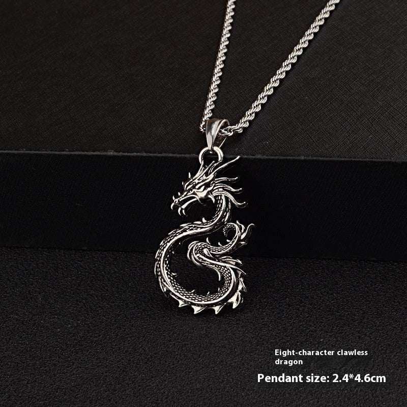 Fashion Jewelry Dragon Sword Pendant Necklace Paved Black Color Jewelry For Men Boy Christmas Gifts V E X C L U B H O U S E