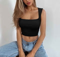 Seamless Square Collar Sleeveless Midriff-baring Fashion Camisole Yoga Stretch Top - VEX CLUB HOUSE