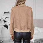 All-match Suede Zipper Short Coat - VEX CLUB HOUSE