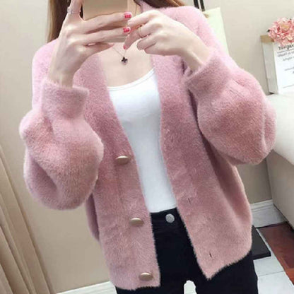Fashionable Knitted Short Loose Outer Tops Women - VEX CLUB HOUSE