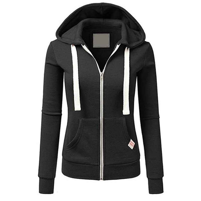 Womens Casual Sporty Cardigan With Zipper Hooded Sweatshirt - VEX CLUB HOUSE