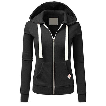 Womens Casual Sporty Cardigan With Zipper Hooded Sweatshirt - VEX CLUB HOUSE