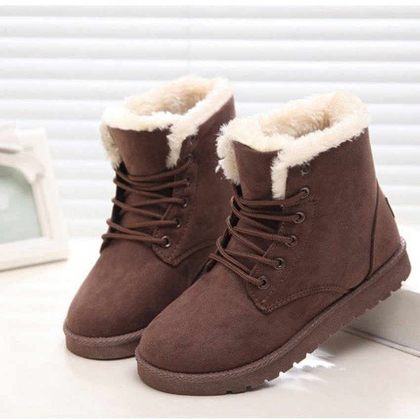 Women's Snow Boots Short Warm Flat Heel Shoes - VEX CLUB HOUSE