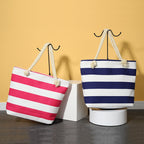 Striped Beach Bag Casual Large Capacity Women Shoulder Bags - VEX CLUB HOUSE