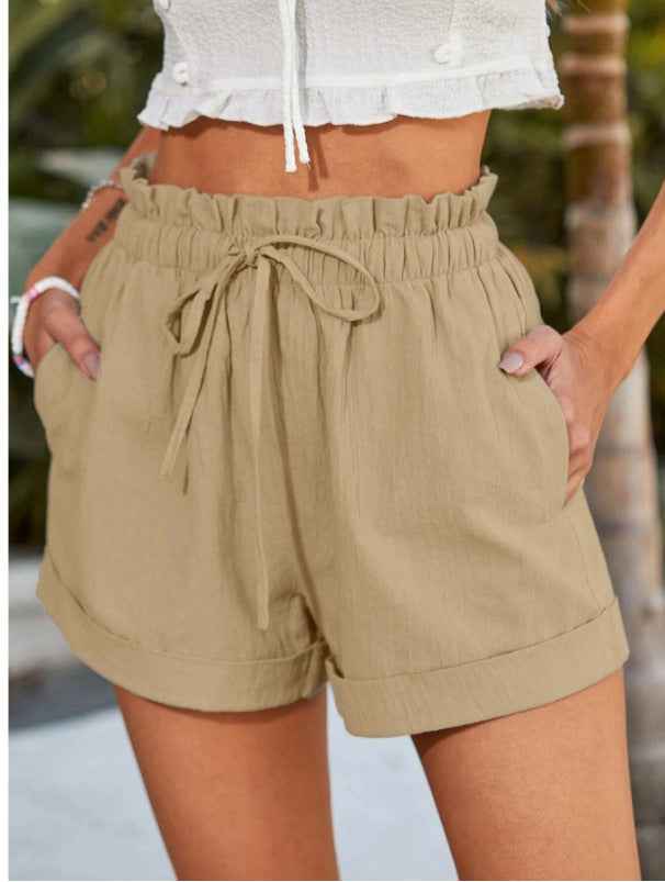 European American Summer New Solid Color Loose Casual Fashion Shorts For Women - VEX CLUB HOUSE