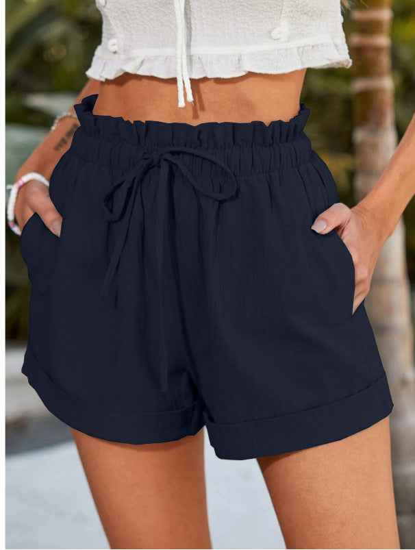 European American Summer New Solid Color Loose Casual Fashion Shorts For Women - VEX CLUB HOUSE