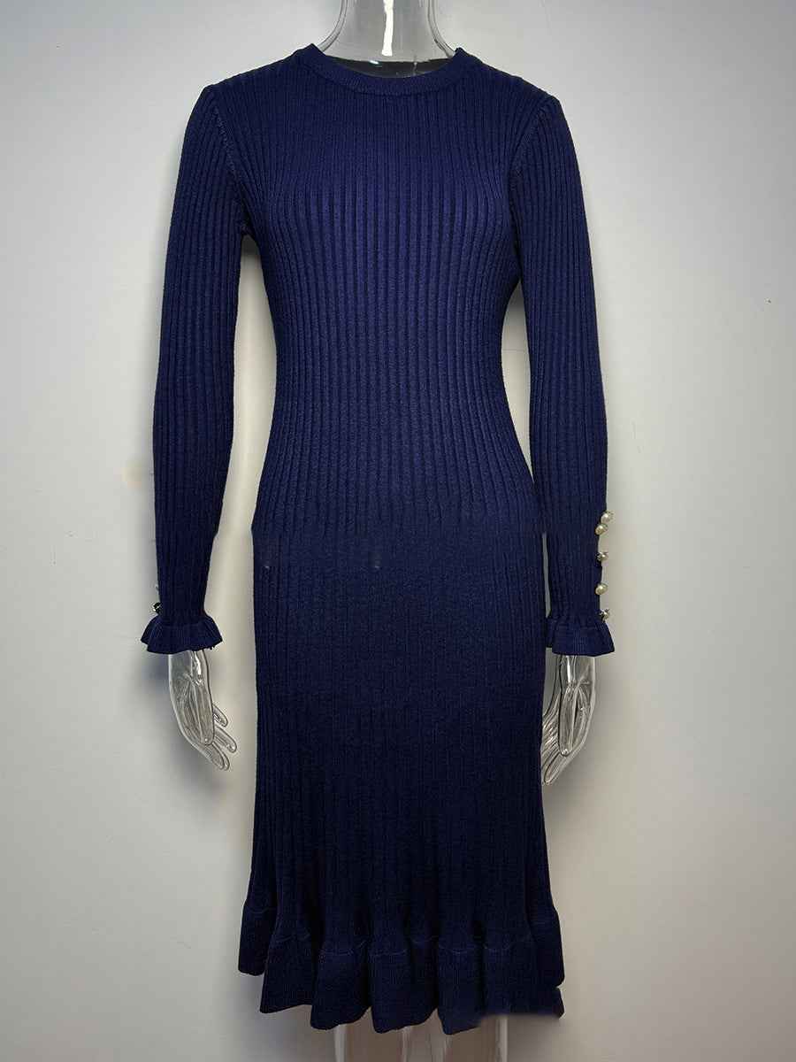 Womens Textured Knit Mid-length Dress - VEX CLUB HOUSE