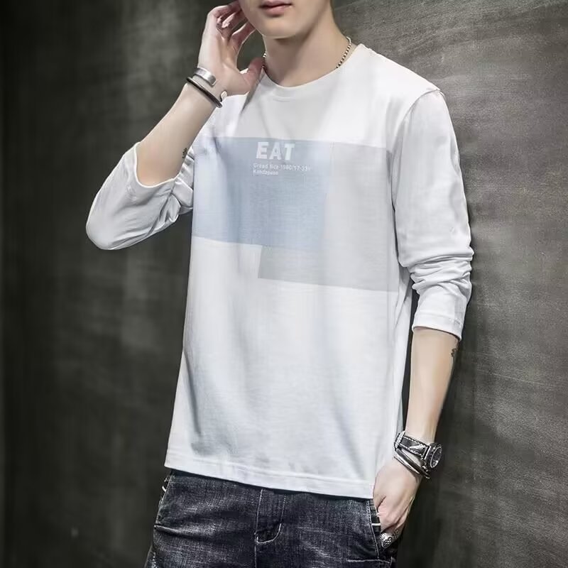 Long Sleeve T-shirt Men's Loose Clothes Autumn Versatile Top Bottoming Shirt - VEX CLUB HOUSE