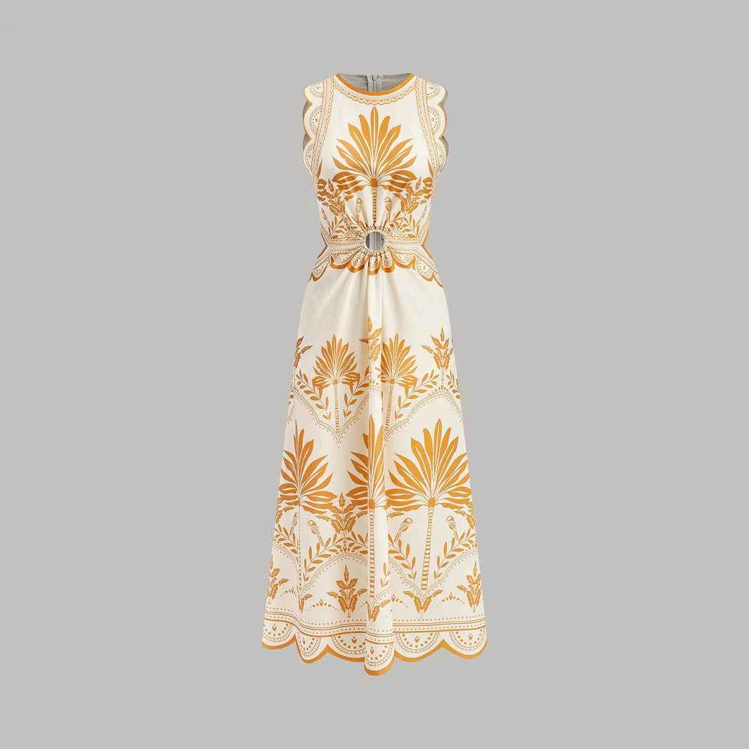 Womens Fashionable Printed Loose Beach Dress - VEX CLUB HOUSE