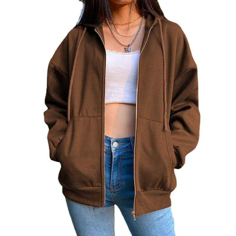 Fashion Women's Loose Street Zip Top - VEX CLUB HOUSE