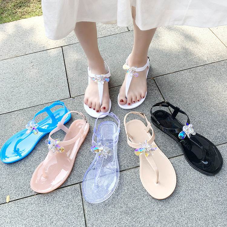 Summer Fashion Casual Outdoor Pvc Multicolor Colorful Crystals Jelly Sandals - VEX CLUB HOUSE
