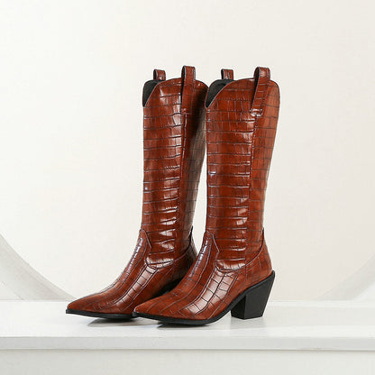 Long Boots Thick Heel Boots Women's Casual Knee-length Boots High Boots - VEX CLUB HOUSE