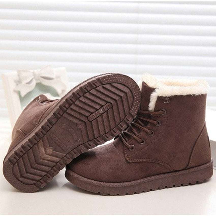 Women's Snow Boots Short Warm Flat Heel Shoes - VEX CLUB HOUSE