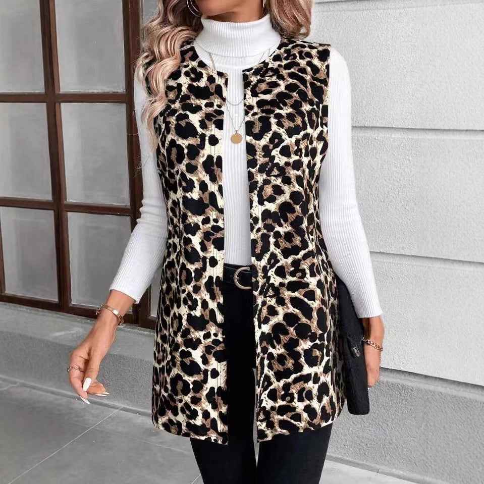 Womens Stylish Casual Leopard-print Jacket - VEX CLUB HOUSE