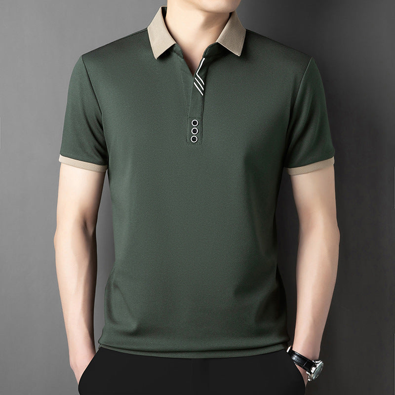 Summer Lapels Short-sleeved T-shirt Men's Skin-friendly Breathable Casual Top - VEX CLUB HOUSE