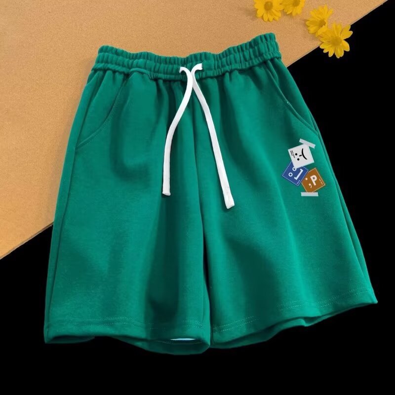 Vintage Letter Print Loose Summer New Straight Shorts Men - VEX CLUB HOUSE