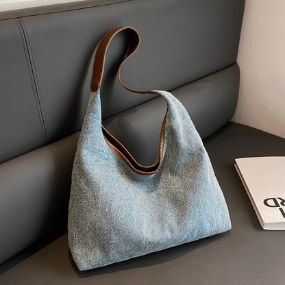 Denim Canvas Bucket Bag Fashion Large Capacity Shoulder Bags For Women Tote Handbag Female Shopping Bags - VEX CLUB HOUSE