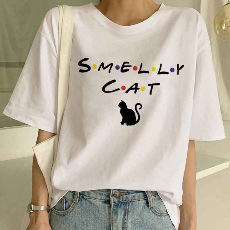 Cat Pocket Print Men And Women Couple Short Sleeve - VEX CLUB HOUSE