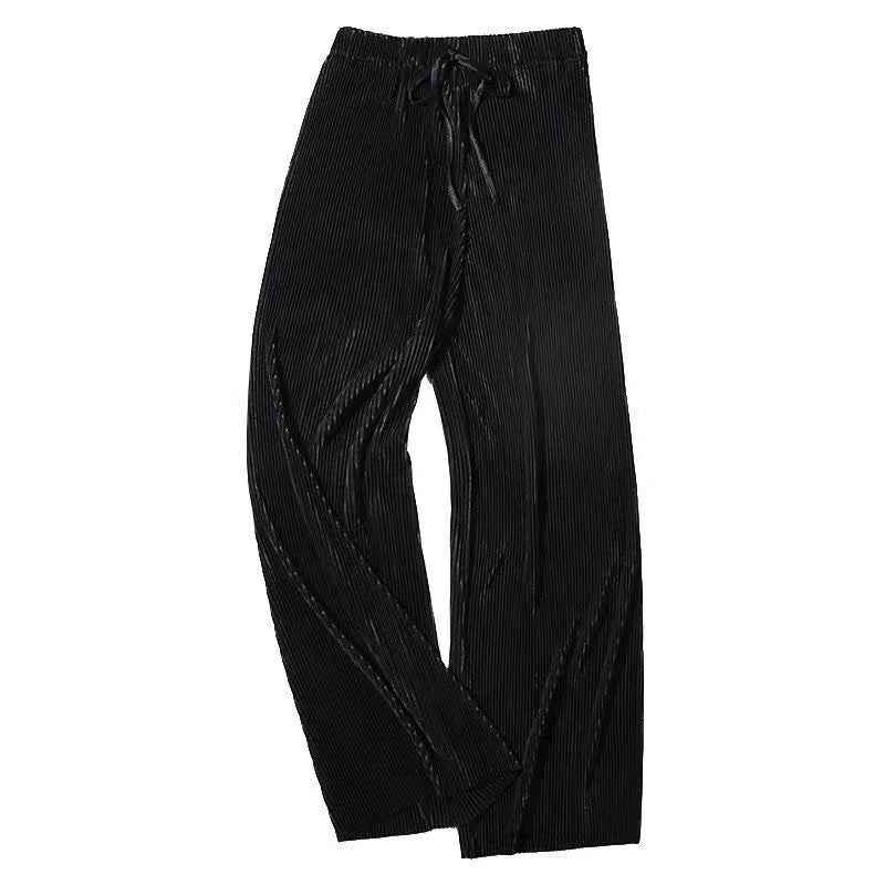 Drape Loose And Versatile High-waist Elastic Thin Straight-leg Pants Cropped Trousers - VEX CLUB HOUSE