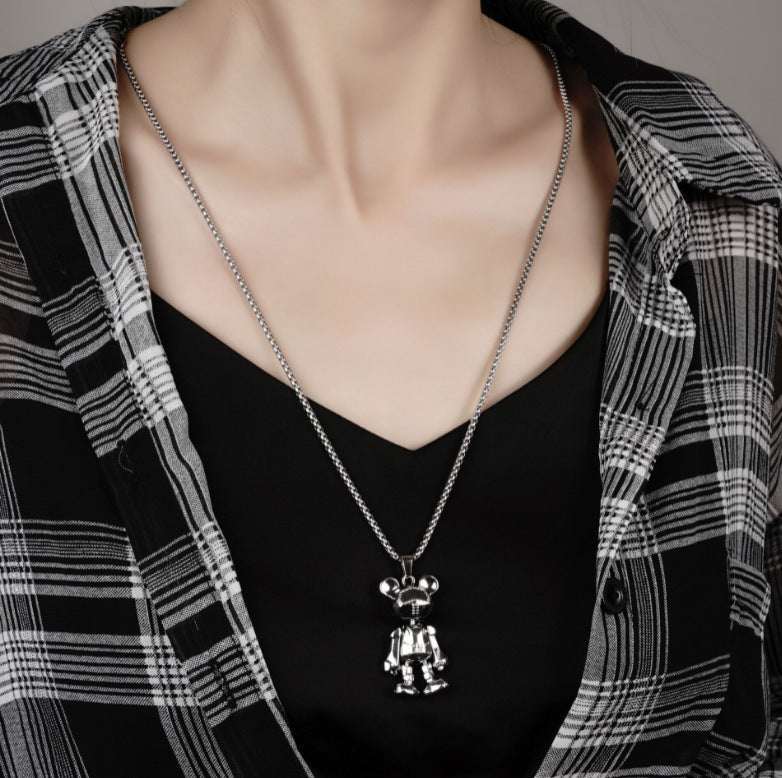 Cute Bear Necklace Fashion Personality Hip-hop Pendant Couple Versatile Fall Winter Sweater Chain Men Women Jewelry - VEX CLUB HOUSE