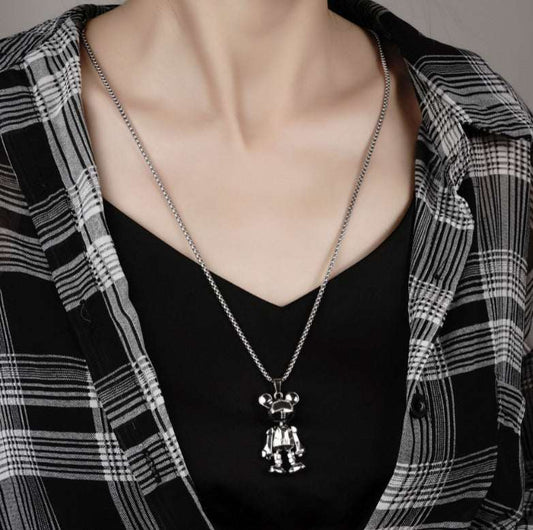 Cute Bear Necklace Fashion Personality Hip-hop Pendant Couple Versatile Fall Winter Sweater Chain Men Women Jewelry - VEX CLUB HOUSE