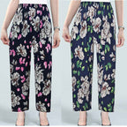 Women's Plus-sized Ice Silk Elastic Pants Cropped Straight - VEX CLUB HOUSE