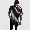 Short-sleeved 3D Printed T-shirt With Simple Stripes - VEX CLUB HOUSE