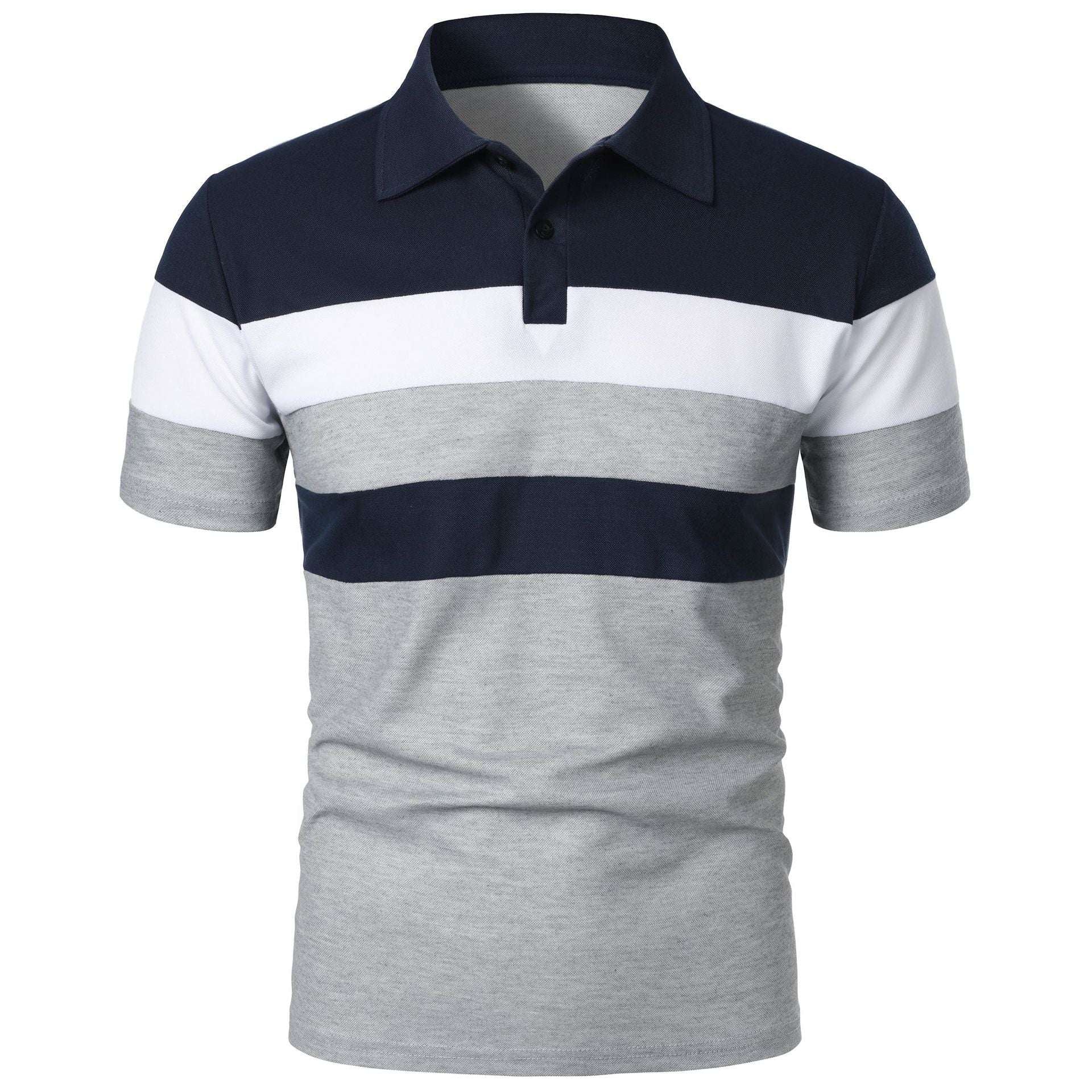Men's Short Sleeve Chest Three Stripes Color Matching Fashion Short Sleeve - VEX CLUB HOUSE