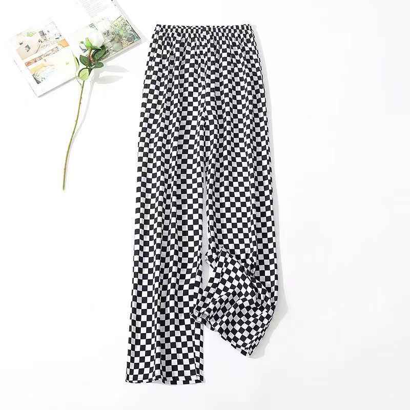 Women's Plus-sized Ice Silk Elastic Pants Cropped Straight - VEX CLUB HOUSE