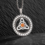 Stainless Steel Witch Knot Pendant Necklace Men Women Silver Jewelry V E X C L U B H O U S E
