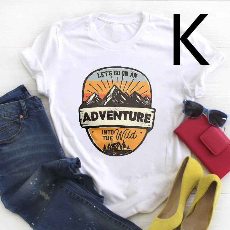 Literature And Art High Mountain Personality Printing Short-sleeved Men And Women - VEX CLUB HOUSE