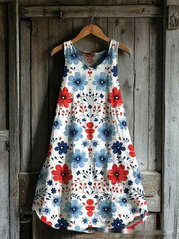Womens Sleeveless V-Neck 3D Printed Dress - VEX CLUB HOUSE
