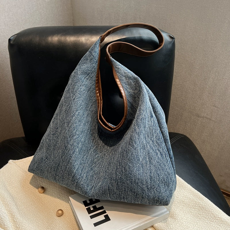 Denim Canvas Bucket Bag Fashion Large Capacity Shoulder Bags For Women Tote Handbag Female Shopping Bags - VEX CLUB HOUSE