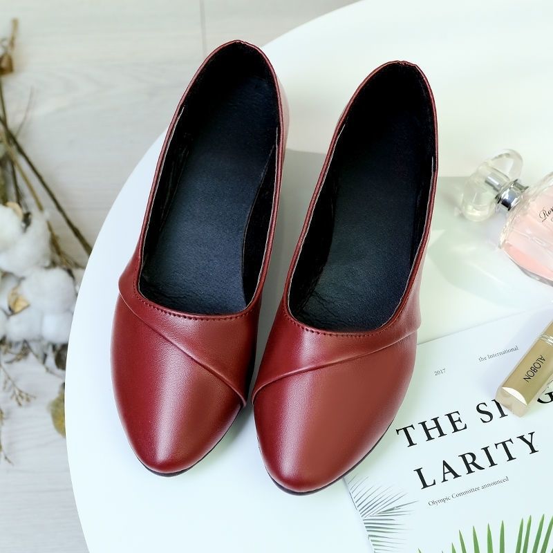 Female Low Heel Soft Bottom Comfortable And Non-slip Fashion Leather Shoes - VEX CLUB HOUSE