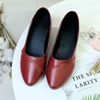 Female Low Heel Soft Bottom Comfortable And Non-slip Fashion Leather Shoes - VEX CLUB HOUSE