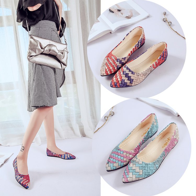 Light Color Shallow Mouth Pointed Flat Pumps Slip-on Gommino - VEX CLUB HOUSE