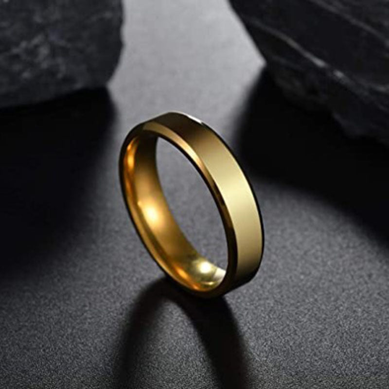 Stainless Steel Ring for Women Men Fashion Gold Color Finger Rings Wedding Band Jewelry Gift V E X C L U B H O U S E