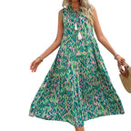 Long Abstract-print Dress For Your Vacation - VEX CLUB HOUSE