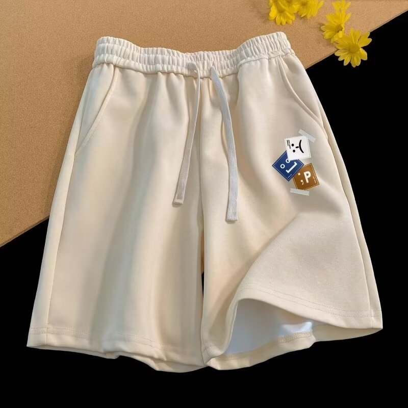 Vintage Letter Print Loose Summer New Straight Shorts Men - VEX CLUB HOUSE