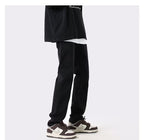 Men's Slim-fit Pure Black Straight Jeans - VEX CLUB HOUSE