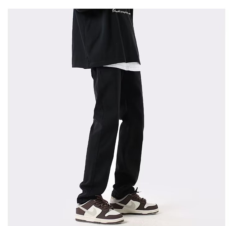 Men's Slim-fit Pure Black Straight Jeans - VEX CLUB HOUSE
